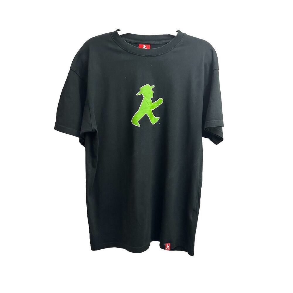 Mens Amplemann Berlin Two Sided Organic Cotton Short Sleeve Black T-Shirt Size L